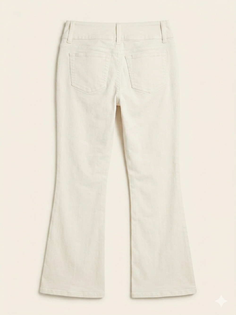 LONDONJEAN White Flared Wide-Leg Jeans with Double Button Waist - Picture 4 of 6